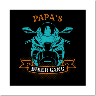 Papa's Biker Gang Father's Day Posters and Art